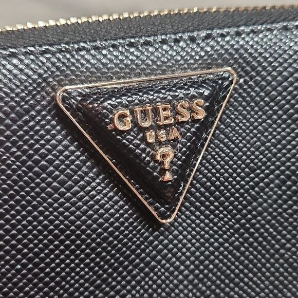 Guess Black Meridan Medium Zip Around Wallet - Picture 5 of 7